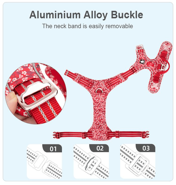 Truelove Adjustable Control Cotton Floral Pet Harness - immagine 9