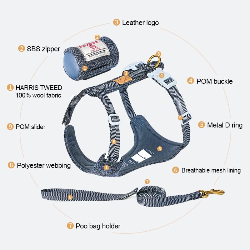 Truelove Comfort Fashionable Series Harness Leash Suit Convenient Poop Bag Dispenser - immagine 2
