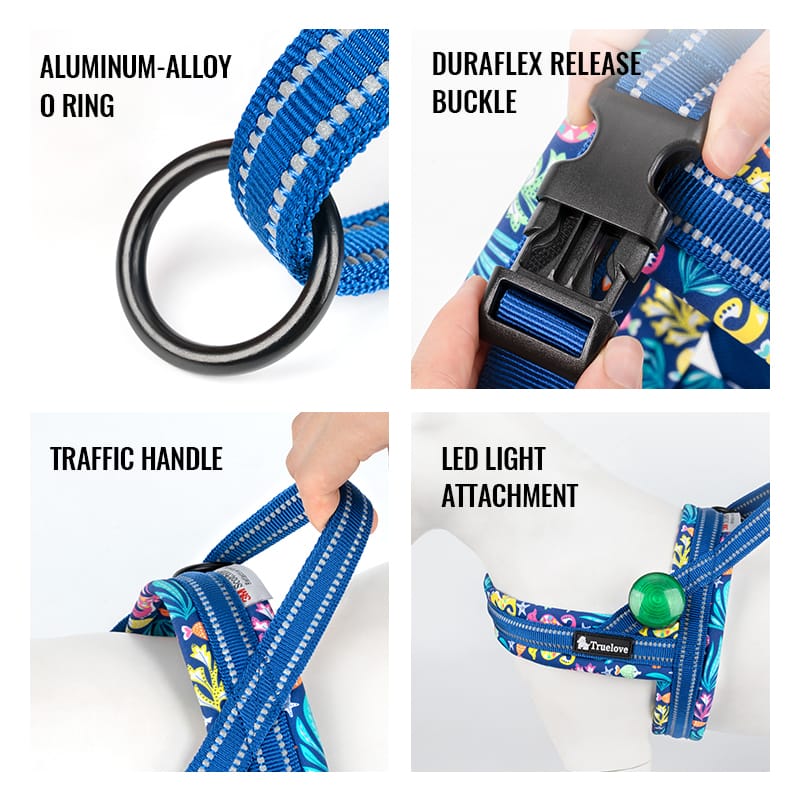 Truelove Adjustable Durable Harness with Reflective Webbing Soft Padded Harness - immagine 5