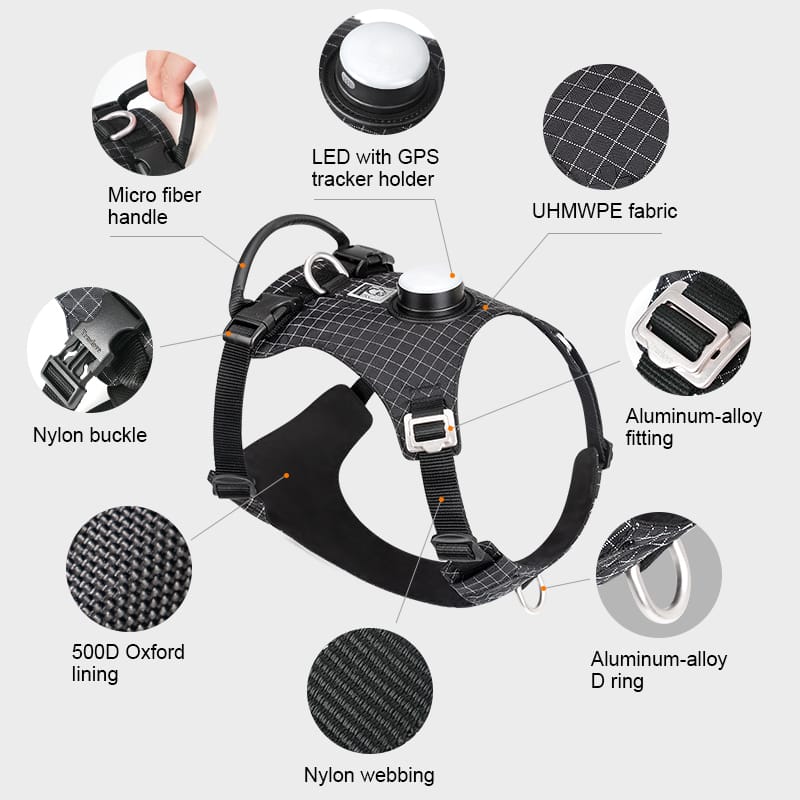 Truelove High-Tech Harness with LED Light and GPS Tracker Holder Innovative Harness - immagine 2