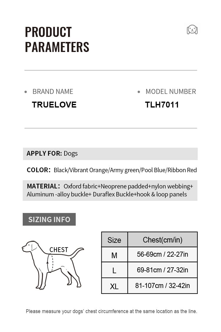 Truelove Escape-proof Reflective Tactic Dog Harness - immagine 2