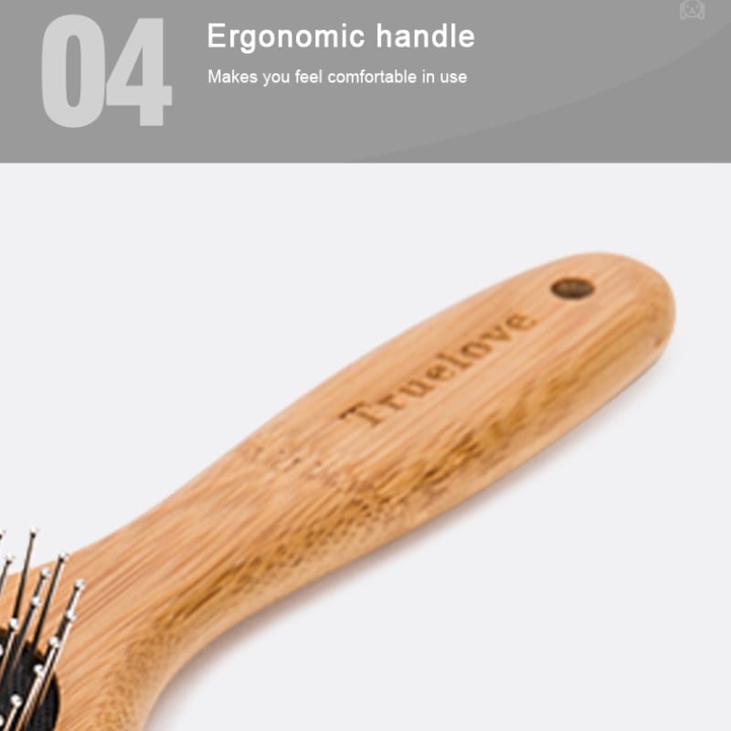 Truelove Premium Pet Grooming Comb: Bamboo Craftsmanship with Stainless Steel Precision - immagine 8