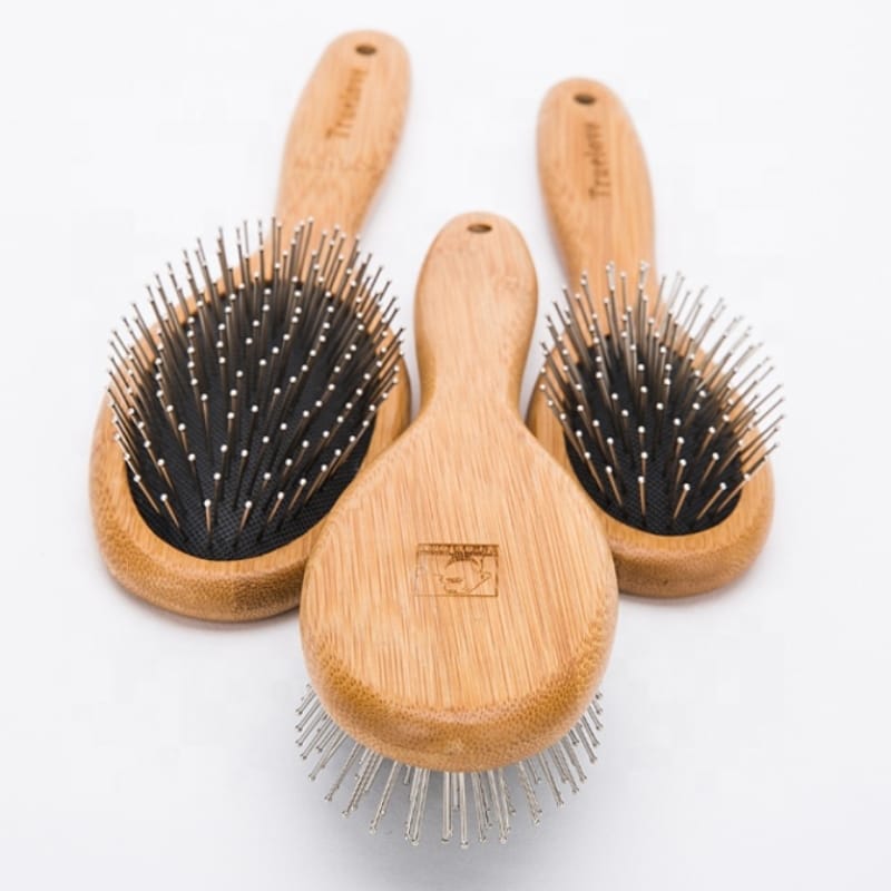 Truelove Premium Pet Grooming Comb: Bamboo Craftsmanship with Stainless Steel Precision - immagine 3