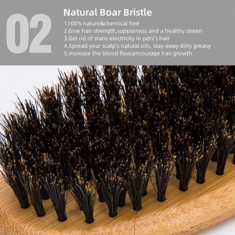 Truelove NatureTouch: Bamboo Handled Brush with Authentic Boar Bristles for Pets - immagine 5