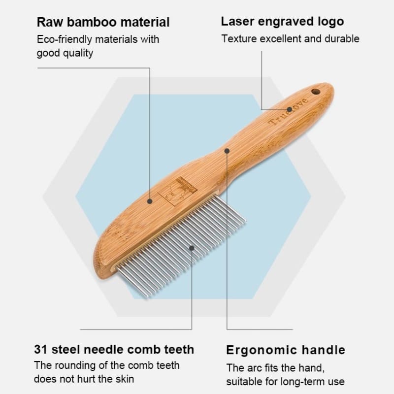 Truelove FurPerfection: Bamboo Crafted Brush with Ergonomic Comfort Handle - immagine 4