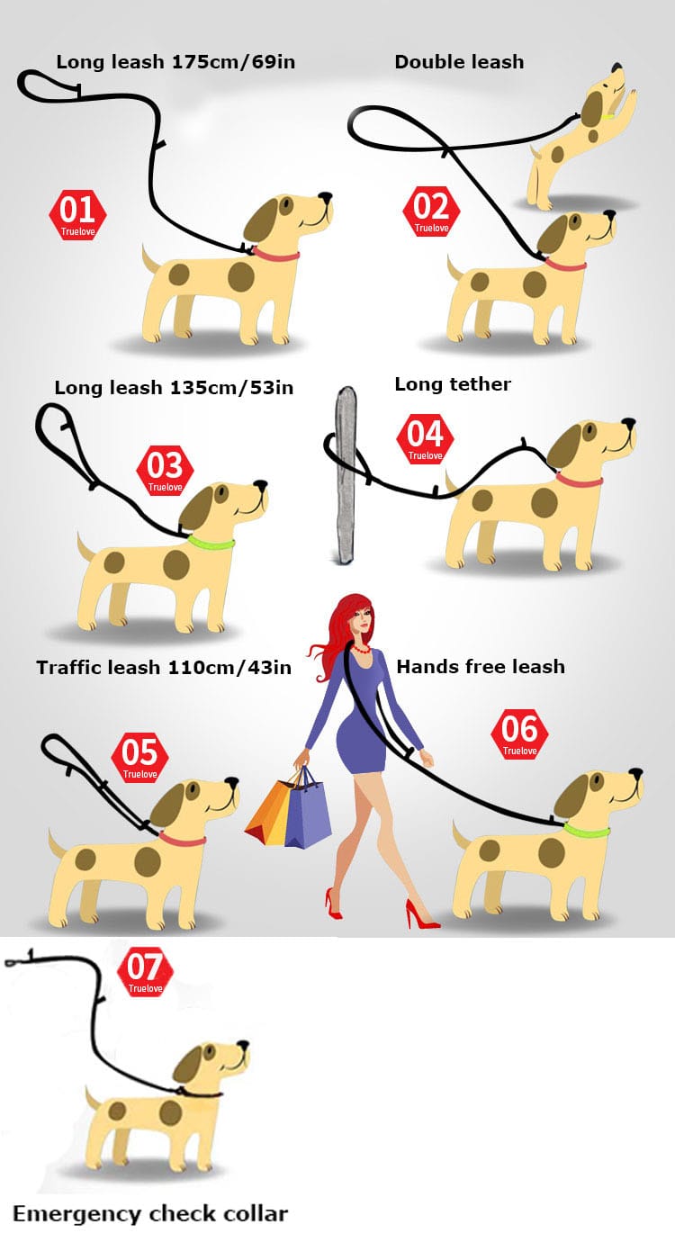 Truelove 7 in 1 Multi-Function Dog Leash - immagine 3