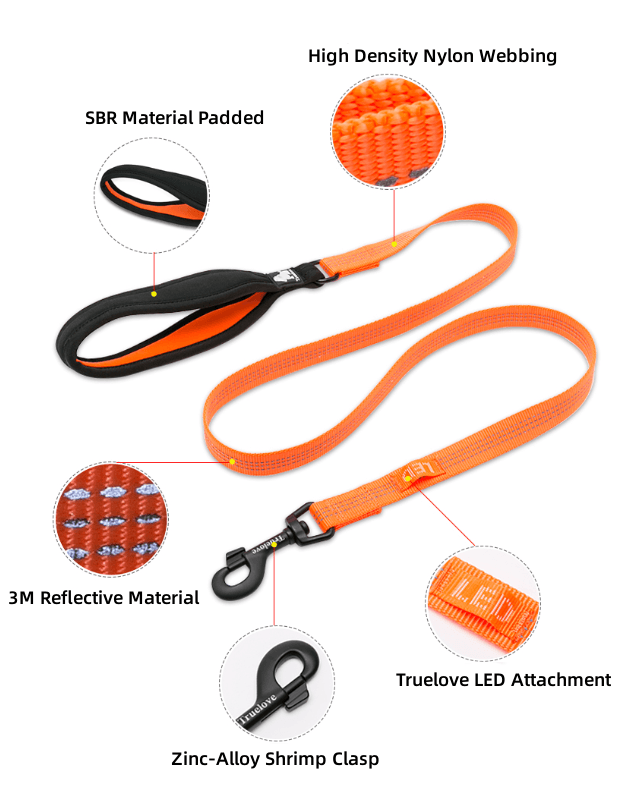 Truelove Dog Leash Nylon Webbing with 3M Reflective Material - immagine 2